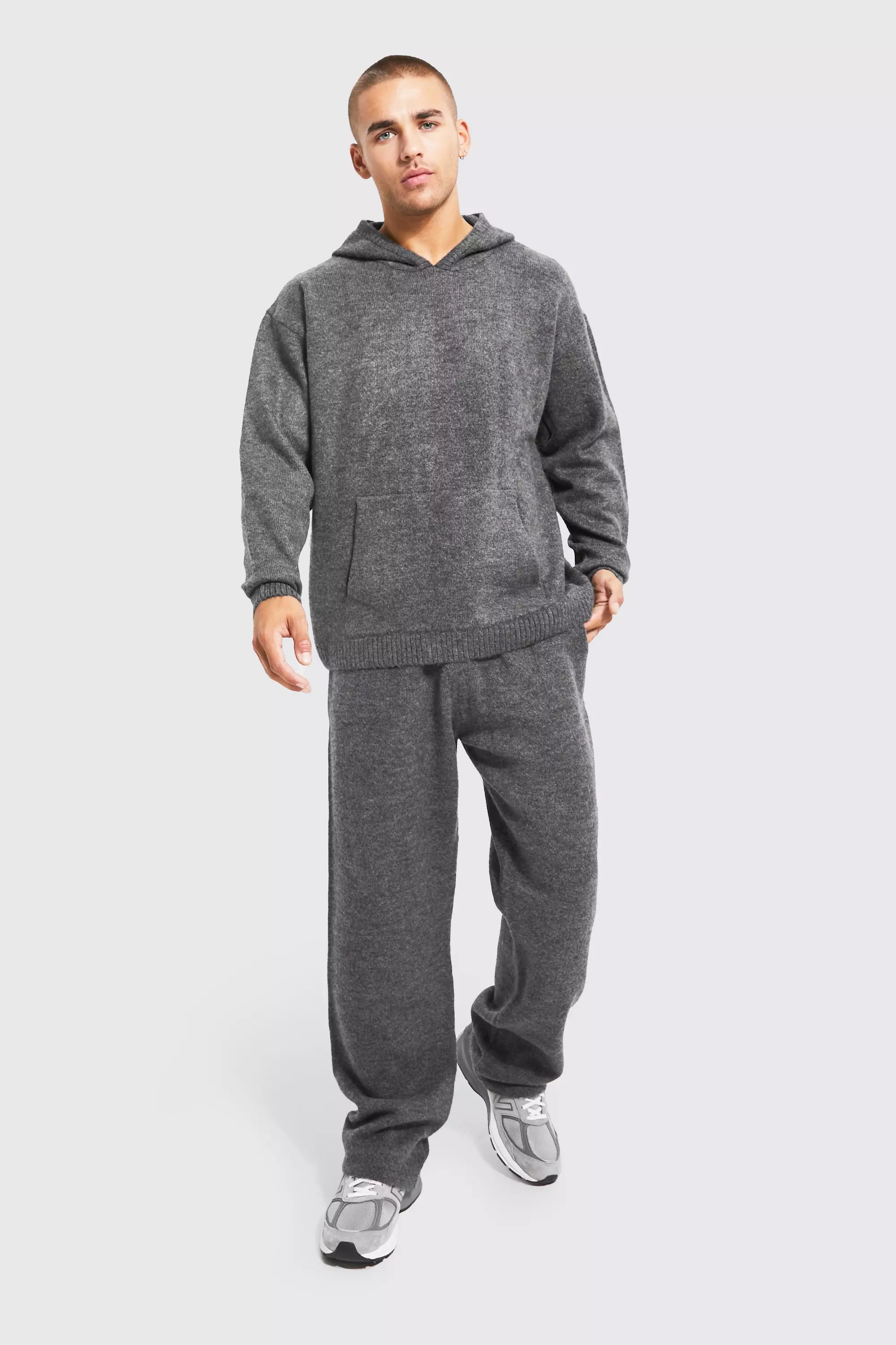 Fluffy Knitted Hoodie And Jogger